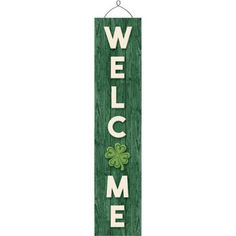 green welcome sign that says welcome with the o being a 4-leaf clover Sign Boards, St Patrick's Day Decorations, Led Tree, St Patrick's Day Crafts, Kids Party Supplies, Sports Themed Party, St Pattys Day, St Pattys, Saint Patrick