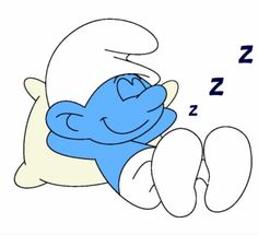 a drawing of a sleeping blue bird with the number 2 on it's chest