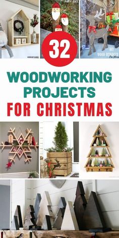 the cover of 32 woodworking projects for christmas