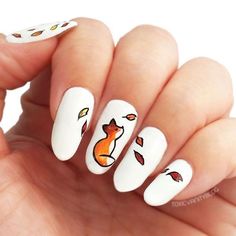 Foxy Nails, Sunny Nails, Fox Nails, French Pedicure, Animal Nail Art, City Nails, Nails Trend, Nagellack Trends, Fall Nail Art Designs