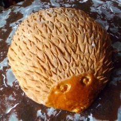 a piece of bread that looks like a hedgehog