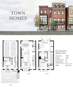 the town homes floor plan is shown