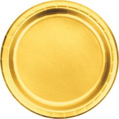 a gold paper plate on a white background