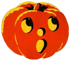 an image of a pumpkin with eyes drawn on it