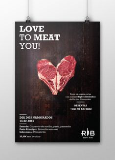 a poster with two pieces of meat in the shape of a heart