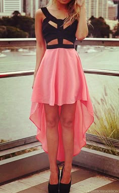 @consultaimagen for more ideas. Pink Homecoming Dress, Hi Low Dresses, Look Chic, A Dress, Look Cool, Look Fashion, Pretty Dresses, Homecoming Dresses, Pink Dress