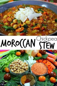 this chickpea and moroccan stew is an easy, healthy meal that's ready in under 30 minutes