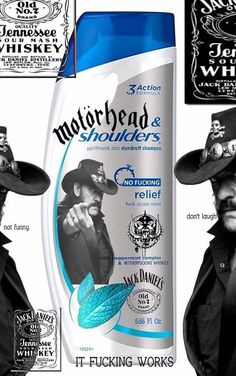 a man with a beard and mustache in front of a bottle of deodorant