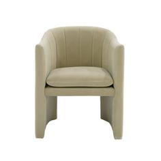 a beige leather chair on a white background