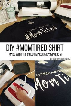 the instructions for how to make a t - shirt with cricut maker and easypress