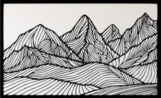 mountains with lines drawn on them