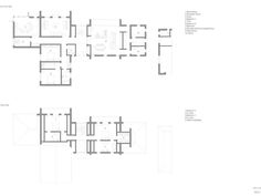 the floor plan for an apartment building with multiple rooms and two levels, including one bedroom