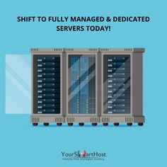 a server with the words shift to fully managed & dedicated servers today