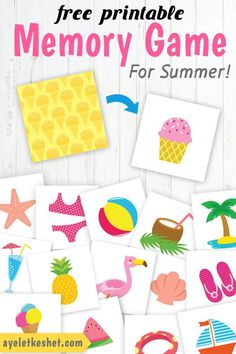 the free printable memory game for summer