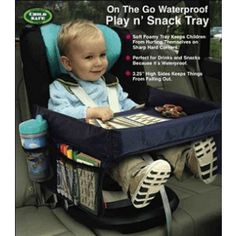 a young child sitting in a car seat