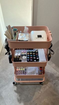 Organize Nail Polish Storage, Nail Tech Storage, Nail Tech Room, Nail Polish Organization, Ikea Trolley, Nail Organization