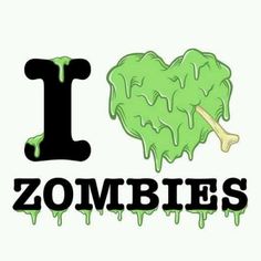 i love zombies sticker on a white background