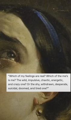 a close up of a person's face with a quote on it