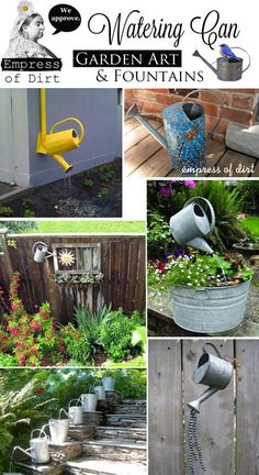 several pictures of different types of garden items