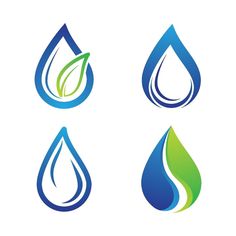 four water drop logos with different colors