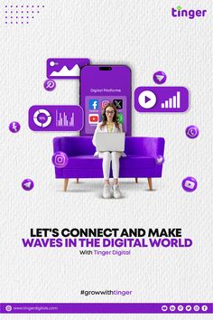 LET'S CONNECT AND MAKE  WAVES IN THE DIGITAL WORLD with Tinger Digital   #socialmedia #marketing #socialmediamarketing #digitalmarketing #instagram #branding #business #marketingdigital #seo #design Tinger Digital, Make Waves, Digital World, Social Media Marketing, Adobe Illustrator