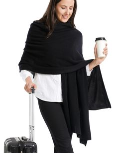 PRICES MAY VARY. Incredibly Cozy: Wrapped in our luxurious lightweight shawl, feeling surrounded by clouds! These wraps for women are made of 100% pure cashmere, It's ultra breathable and 3x softer than cotton, leaving a soothing, warm feel to your skin. So Versatile: Every cashmere wrap serves as a pashmina shawl, dressy scarf, poncho, blanket, and more. It is lightweight but very warm, and suitable to use during any season. It will play the part of a small sweater during the Winter to drive aw Convertible Wrap Dress, Comfy Airport Outfit, Convertible Clothing, Cashmere Travel Wrap, Thick Scarf, Travel Wrap, Cashmere Accessories, Cashmere Wrap, Striped Scarves