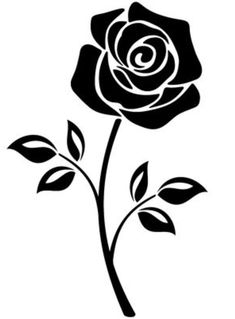 a black and white drawing of a rose