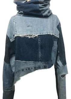 a denim jacket that has been altered to look like it is being worn by someone