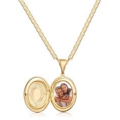 PRICES MAY VARY. Exquisite 18K gold plated oval locket pendant for a captivating and timeless look. Hidden compartment within the locket allows you to preserve and carry your most cherished memories, such as photos or sentimental tokens. Intricate design and smooth polished surface exude sophistication and grace, making it an elegant accessory for any occasion. The perfect gift choice to symbolize love and everlasting affection, whether it's for a birthday, anniversary, graduation, or any specia Necklace Photo, Book Necklace, Oval Locket, Photo Necklace, Made In Brazil, Elegant Accessories, Cherished Memories, Love Symbols, Locket Necklace