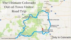 a map showing the route to colorado