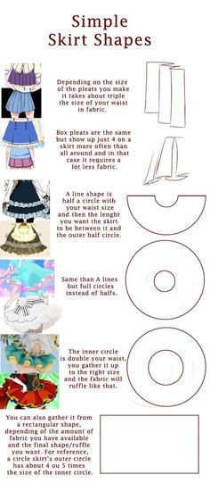 the instructions for how to make a skirt with different types of fabric and materials on it