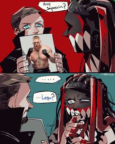 a comic strip with an image of the wrestler