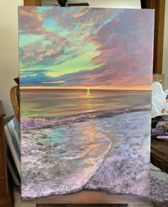 Art acrylic painting oil beach sunset Ethereal Painting Aesthetic, Canvas Painting Designs, Landscape Art Painting, Small Canvas Art, Diy Canvas Art Painting, Mini Canvas Art, Art Inspiration Painting, Ethereal Art, Art Drawings Sketches Simple