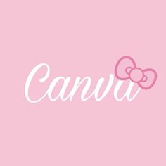 the word candy written in white on a pink background with a hello kitty bow at the top