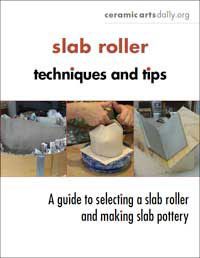 a book cover with pictures of various items and text that reads slab roller techniques and tips