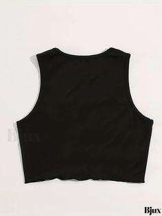 Bjux - Y2K Sleeveless Heart Print Crop Tank Top - Chic Womens Summer Apparel Y2k Black Racerback Tank Top, Y2k Black Racerback Top, Solid Color Y2k Sleeveless Tank Top, Y2k Style Sleeveless Tank Top, Y2k Black Tank Vest, Black Cami Tank Top Y2k Style, Y2k Style Black Cami Tank Top, Black Y2k Cami Tank Top, Black Y2k Style Cami Tank Top