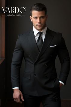 Tuxedo Designs For Men, Black Double Breasted Suit Men, Black Double Breasted Suit, Double Breasted Suit Men, Tuxedo Wedding Suit, Wedding Suits For Men, Double Breasted Tuxedo, Blazer Outfits Men, Formal Fashion