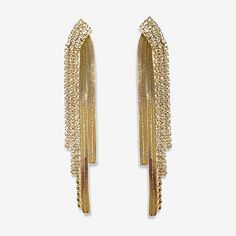 Included: 1 Pair of EarringsEarring Back: PostShape: LinearMetal Color: Gold ToneEarring Length: 3 1/2 InchEarring Width: 1/2 InchCare: Wipe CleanStone Type: 100 CrystalEarrings Type: Post EarringsEarrings Style: Drop EarringsCountry of Origin: Imported Hiccup And Toothless, Chain Drop Earrings, Teva Sandals, Time Kids, Crystal Chain, Earrings Drop, Crystal Drop Earrings, Crystal Drop, Earrings Color