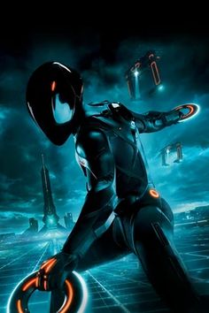 a sci - fi movie poster with a man in futuristic suit holding a circular object