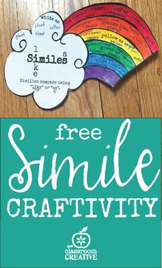 a poster with the words free smile craftivity on it and a rainbow in the background