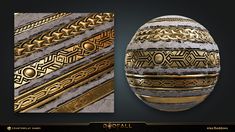 an ornately decorated egg with gold accents