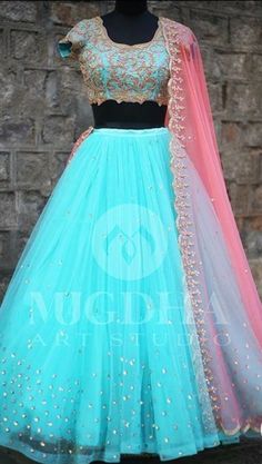 Indian Outfits Lehenga, Lehenga Designs Simple, Lehnga Dress, Half Saree Designs, Girls Frock Design