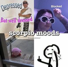 two pictures, one with the words scorpiomods and another with an image of a person wearing sunglasses