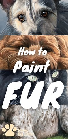 how to paint fur guide Dog Drawing Tutorial, Paint Realistic, Family Portrait Drawing, Dog Watercolor Painting, Pet Portrait Paintings, Dog Portraits Painting, Painting Fur, Dog Portraits Art, Big Animals