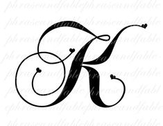 the letter k is made up of black letters and swirls on a brown background