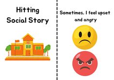 a book cover with different types of emoticions on it and the words hitting social story