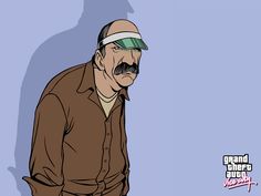 an animated image of a man with a moustache on his face and mustache