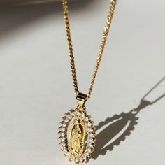 Empowered Mother Mary Necklace Baddie Jewelry, Mother Mary Necklace, Mary Necklace, Virgin Mary Necklace, Mexican Jewelry, Jewelry Accessories Ideas, Bridesmaid Outfit, Scottsdale Arizona, Christian Jewelry