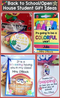 back to school / open house student gift ideas with free printables and pictures