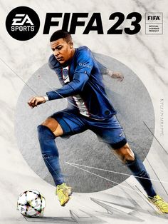 the cover art for ea sports's new video game, football 23 is shown